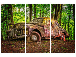 3-piece-canvas-print-abandoned-classic-car