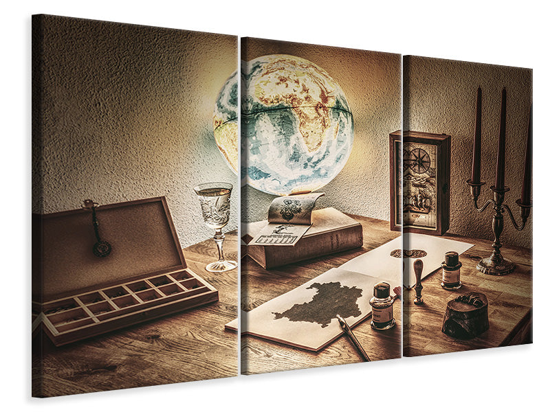 3-piece-canvas-print-antique-desk