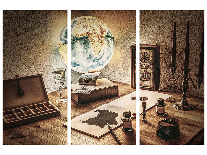 3-piece-canvas-print-antique-desk