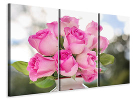 3-piece-canvas-print-bouquet-of-roses-in-pink