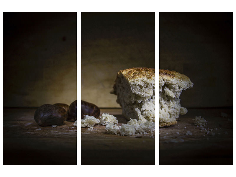 3-piece-canvas-print-bread-with-chestnuts