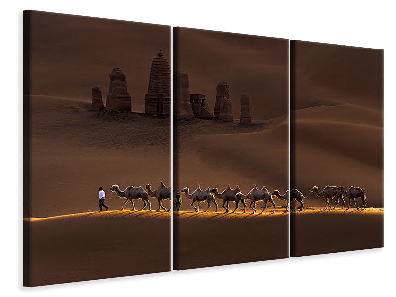 3-piece-canvas-print-castle-and-camels