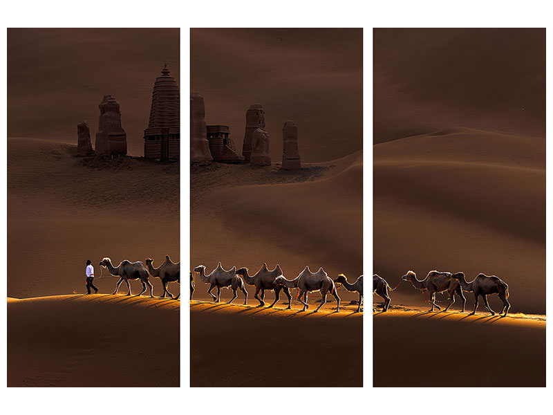 3-piece-canvas-print-castle-and-camels