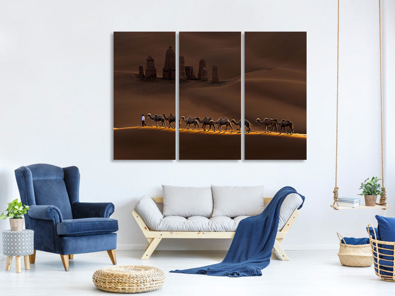 3-piece-canvas-print-castle-and-camels