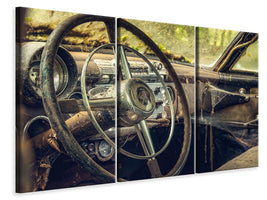 3-piece-canvas-print-disintegrated-vintage-car