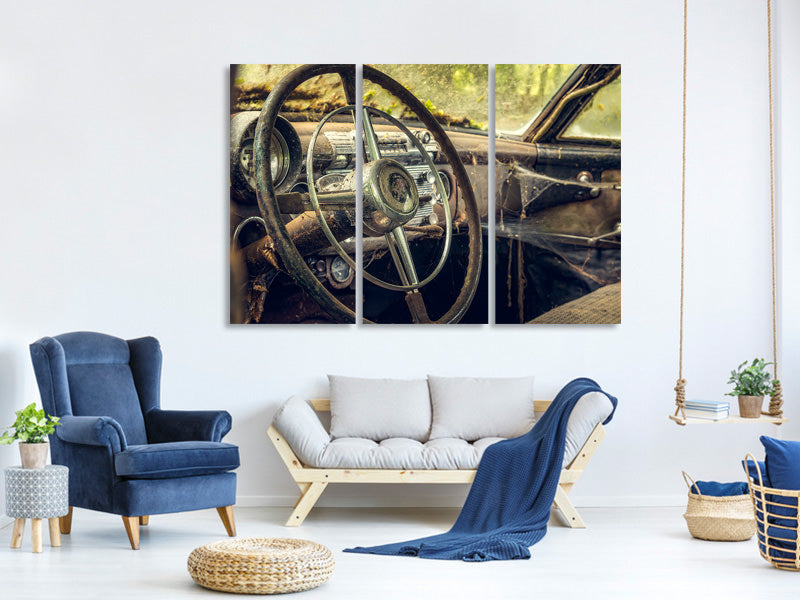 3-piece-canvas-print-disintegrated-vintage-car