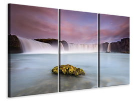 3-piece-canvas-print-godafoss-and-the-moon