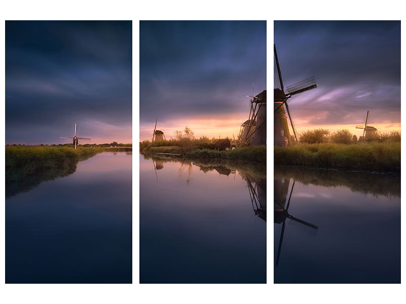 3-piece-canvas-print-kinderdijk-windmills