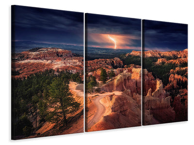 3-piece-canvas-print-lightning-over-bryce-canyon
