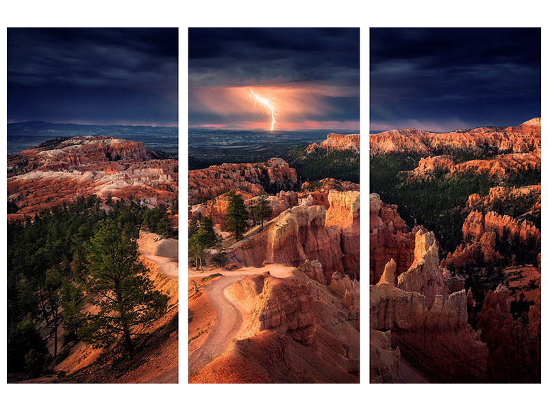 3-piece-canvas-print-lightning-over-bryce-canyon