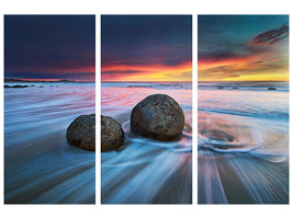 3-piece-canvas-print-moeraki-boulders-ii