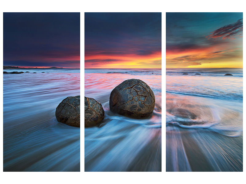 3-piece-canvas-print-moeraki-boulders-ii