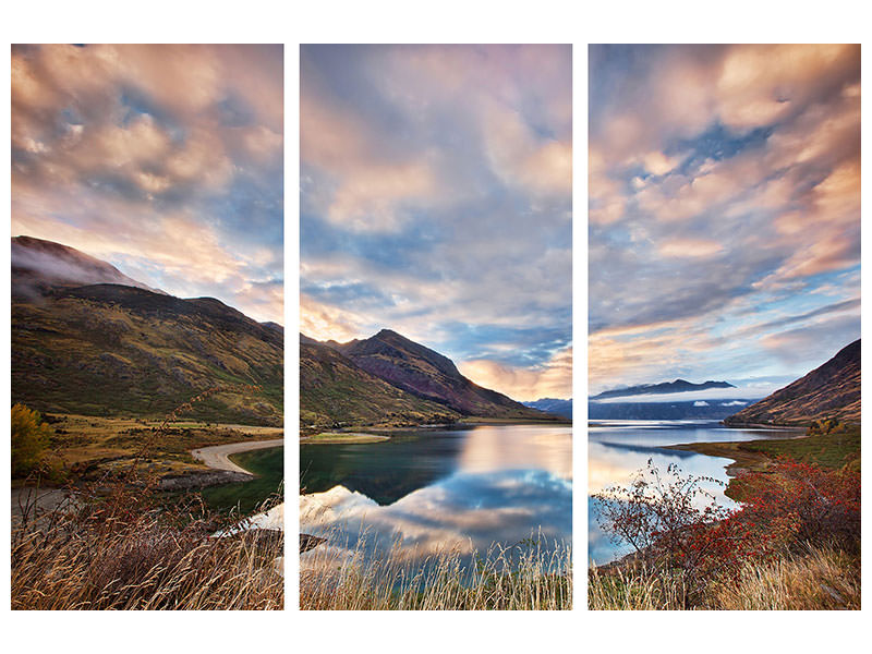 3-piece-canvas-print-morning-delight-at-lake-hawea