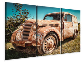 3-piece-canvas-print-oldtimer-with-rust