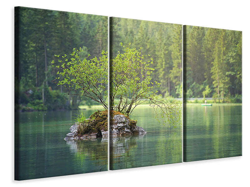 3-piece-canvas-print-the-pond-in-the-forest