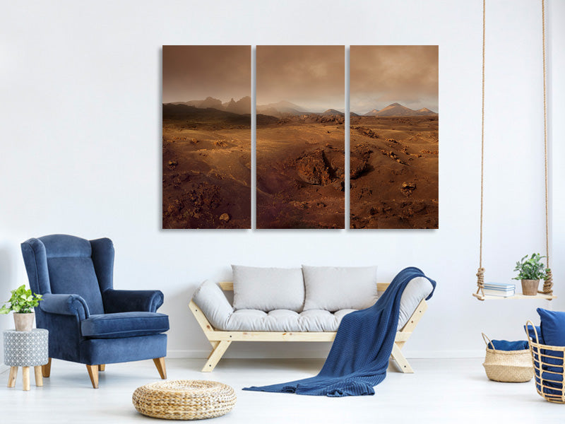 3-piece-canvas-print-volcanic-landscape-in-the-morning-fog