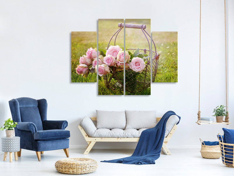 4-piece-canvas-print-a-basket-full-of-roses