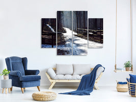 4-piece-canvas-print-a-path-in-the-snow