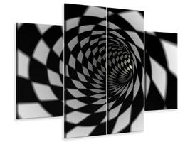 4-piece-canvas-print-abstract-tunnel-black-white