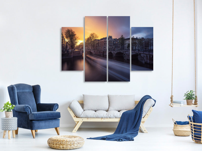 4-piece-canvas-print-amsterdam-keizersgracht