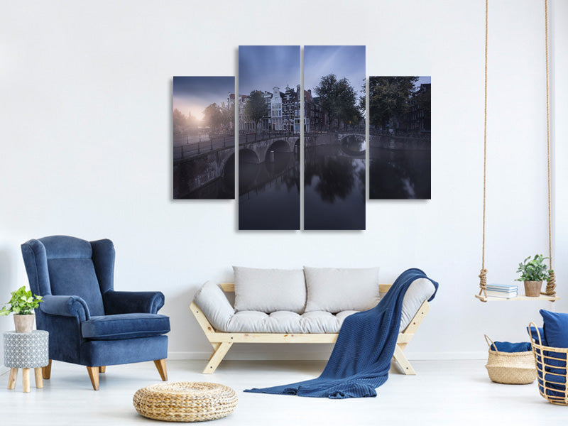 4-piece-canvas-print-amsterdam-morning-ii