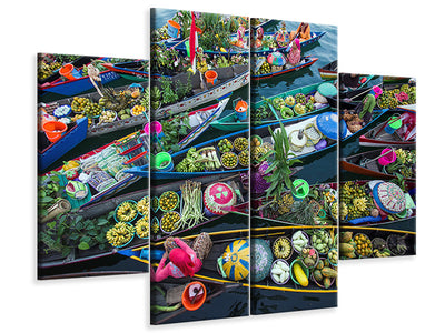 4-piece-canvas-print-banjarmasin-floating-market