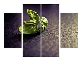 4-piece-canvas-print-basil-leaves