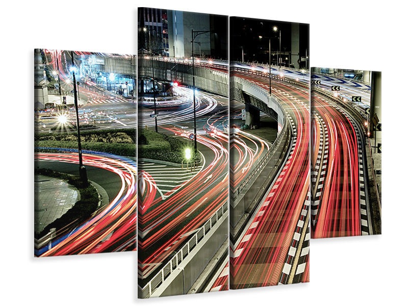 4-piece-canvas-print-chaotic-traffic