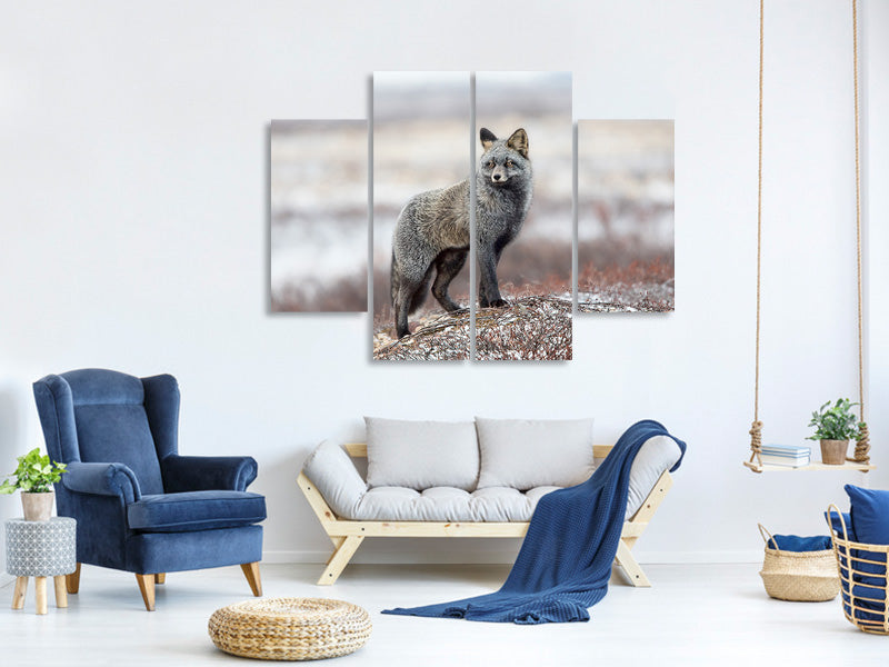 4-piece-canvas-print-cross-fox