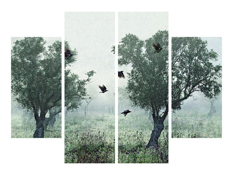 4-piece-canvas-print-crows-in-the-mist