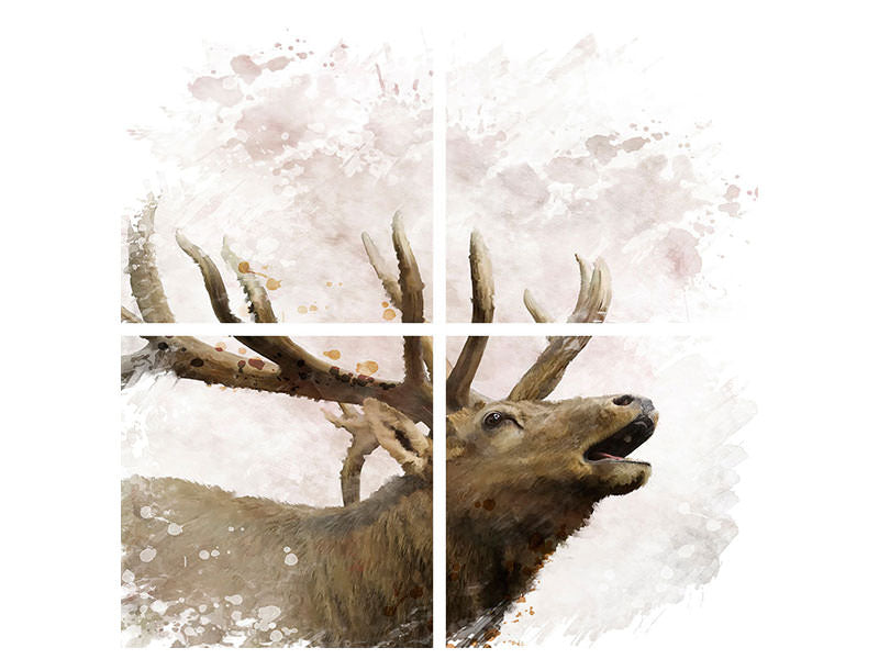 4-piece-canvas-print-elk-painting