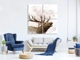 4-piece-canvas-print-elk-painting