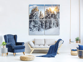 4-piece-canvas-print-fir-in-snow