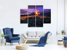 4-piece-canvas-print-fire-at-blue-hour