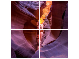 4-piece-canvas-print-fire-in-canyon