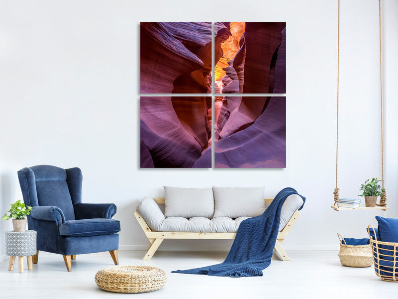 4-piece-canvas-print-fire-in-canyon