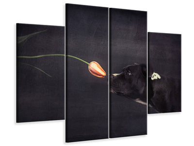 4-piece-canvas-print-first-approach-hildegard-and-the-tulip