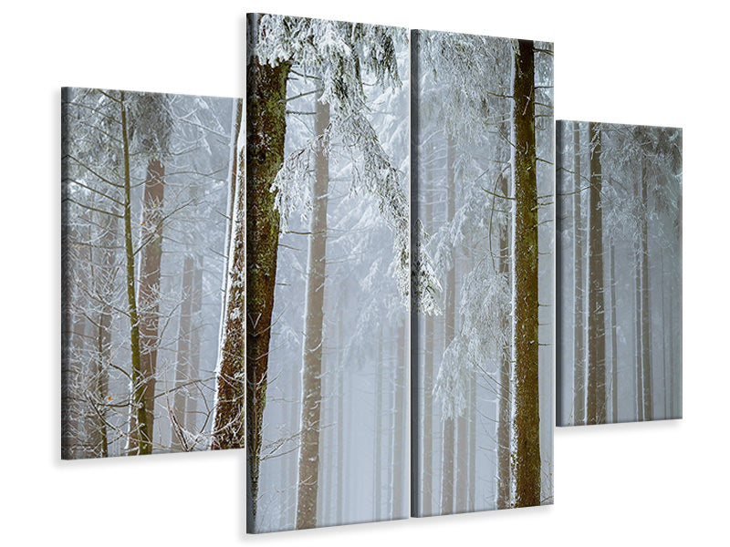 4-piece-canvas-print-forest-in-winter