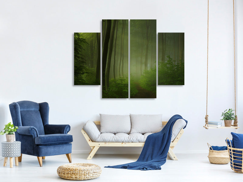 4-piece-canvas-print-forest-morning