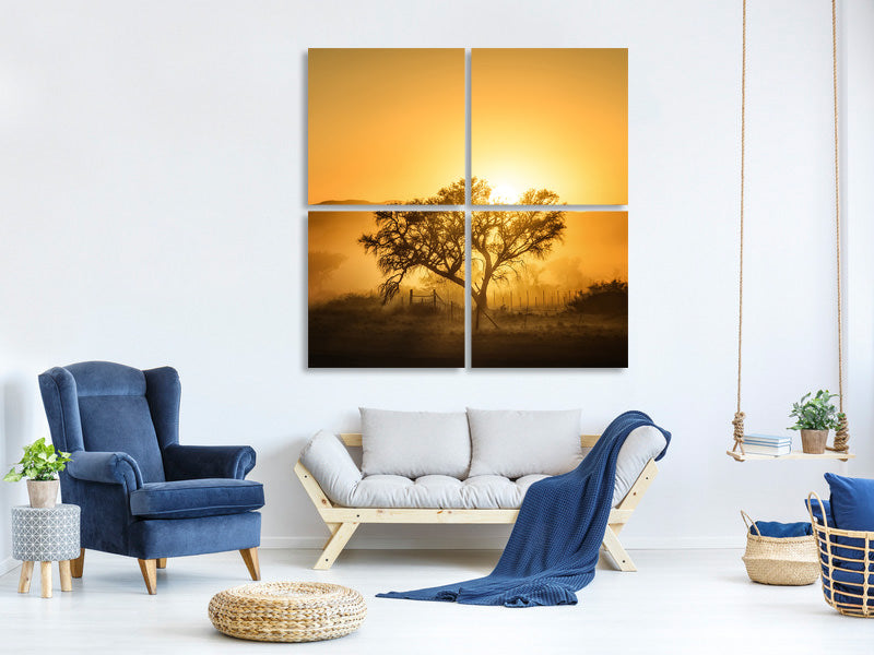 4-piece-canvas-print-golden-sunrise