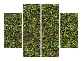 4-piece-canvas-print-green-ivy-leaves-wall