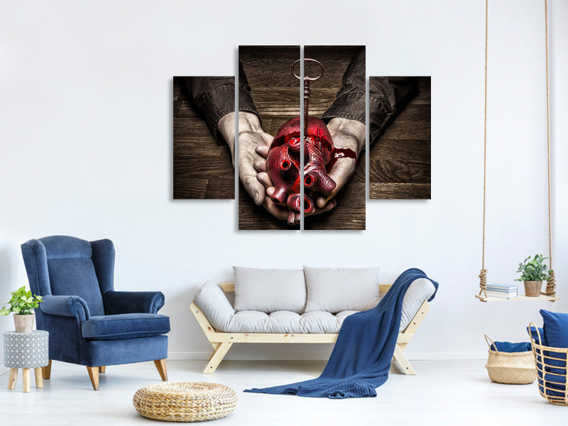 4-piece-canvas-print-key-to-my-heart