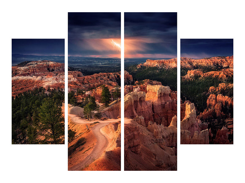 4-piece-canvas-print-lightning-over-bryce-canyon