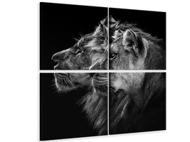 4-piece-canvas-print-lion-and-lioness-portrait