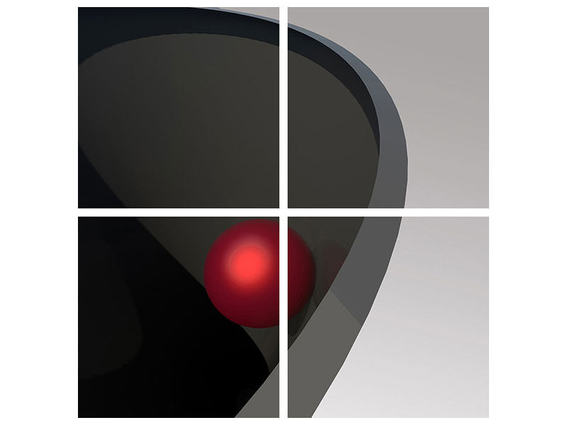 4-piece-canvas-print-metal-ball-in-bowl