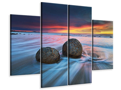 4-piece-canvas-print-moeraki-boulders-ii