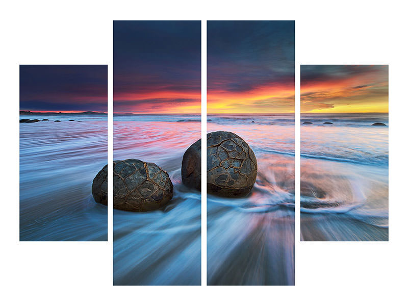 4-piece-canvas-print-moeraki-boulders-ii