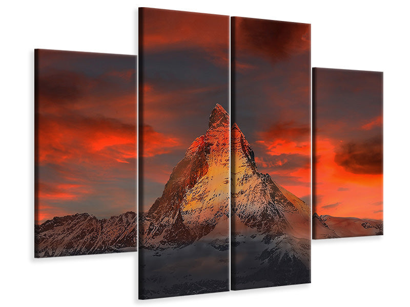 4-piece-canvas-print-mountains-of-switzerland-at-sunset