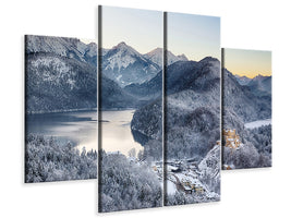 4-piece-canvas-print-neuschwanstein-castle-in-ammergebierge