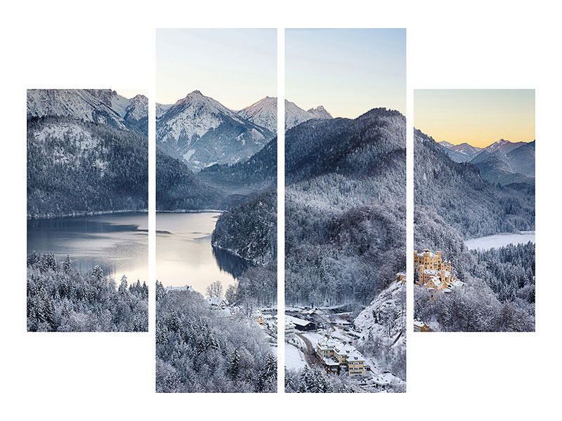 4-piece-canvas-print-neuschwanstein-castle-in-ammergebierge